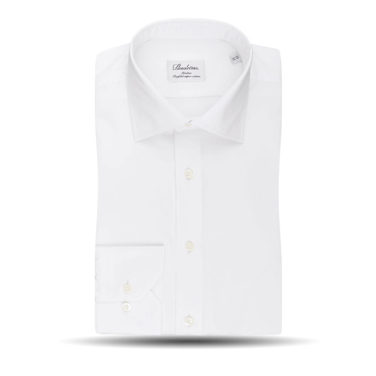 Stenströms White Slimline Single Cuff Shirt