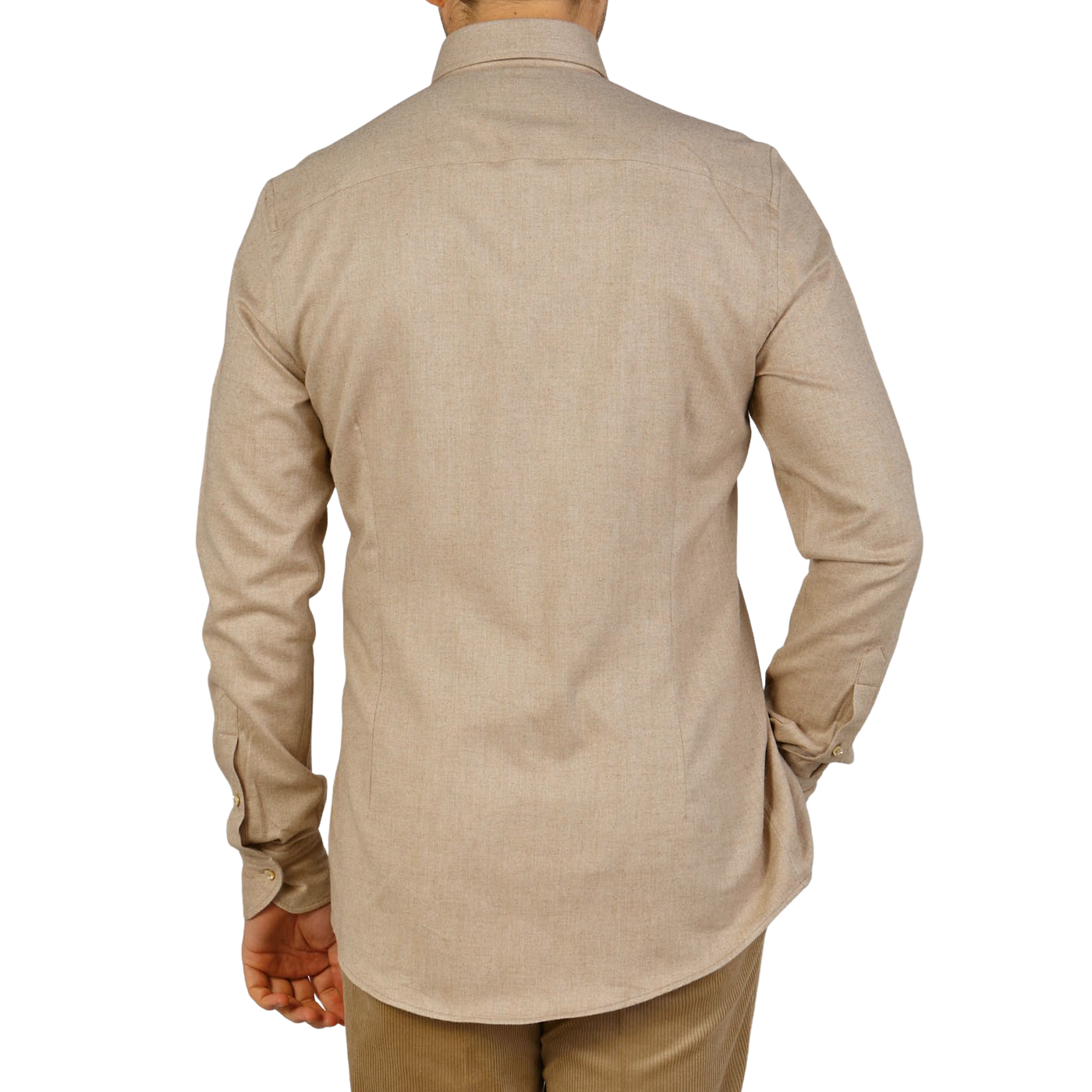 Stenströms  Beige Melange Cotton Flannel Slimline BD Shirt – Baltzar