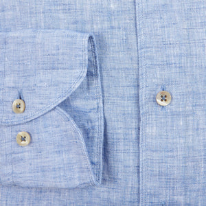 Stenströms Light Blue Linen Cutaway Slimline Shirt Cuff