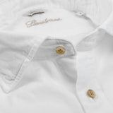 Stenströms White Cotton Corduroy Fitted Body Shirt Open