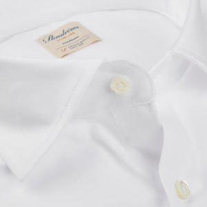 Stenströms White Cotton Jersey Casual Slimline Shirt Open