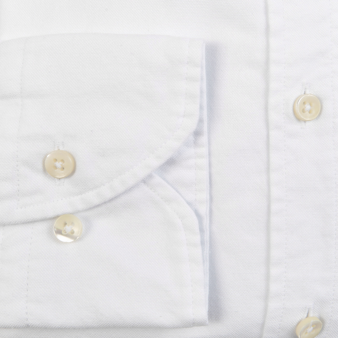 Stenströms White Cotton Oxford BD Slimline Shirt Cuff