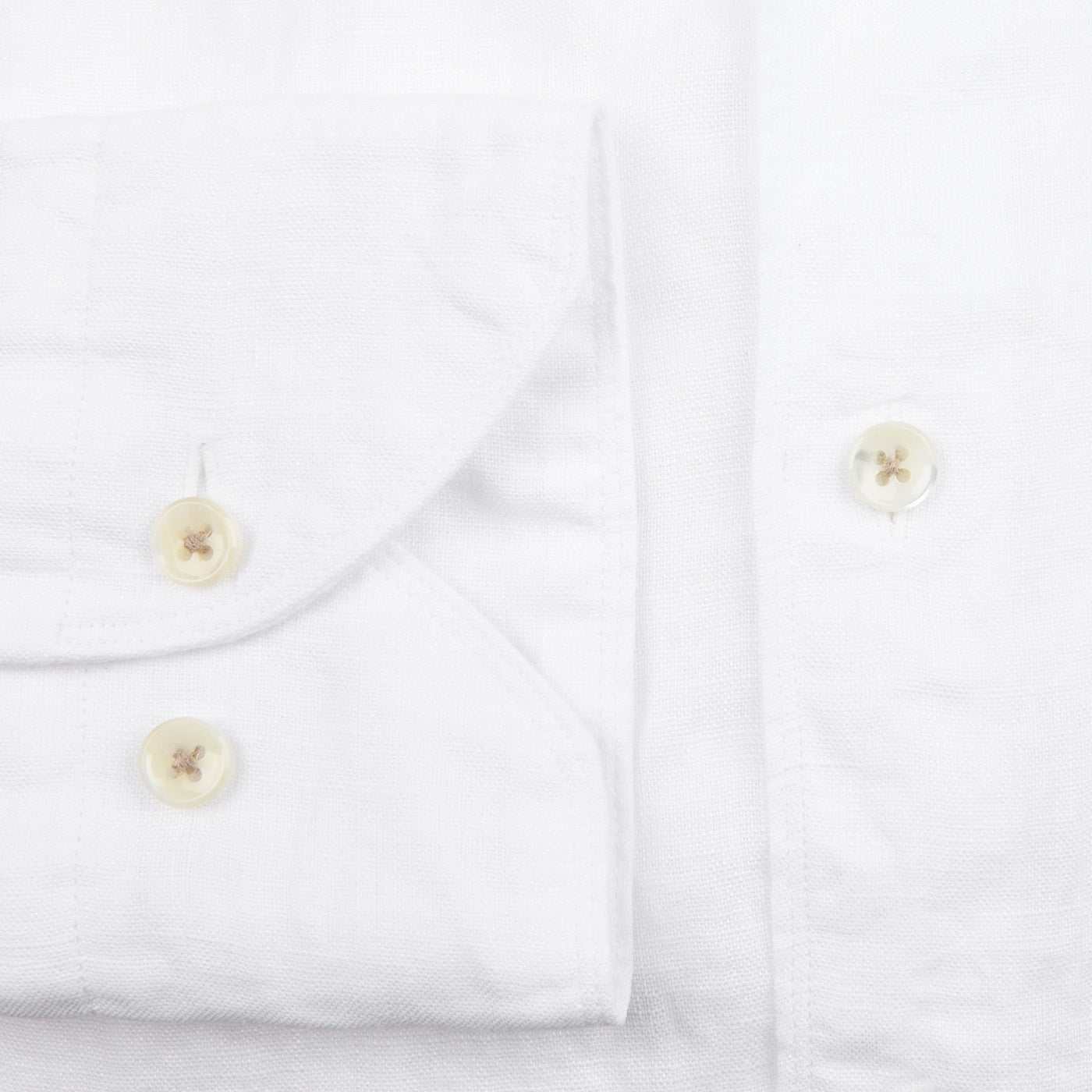 Stenströms White Linen Cutaway Slimline Shirt Cuff