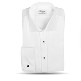 Stenströms White Textured Cotton Slimline Tuxedo Shirt Feature