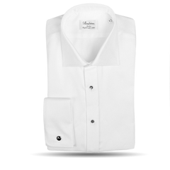 Stenströms White Textured Cotton Slimline Tuxedo Shirt Feature