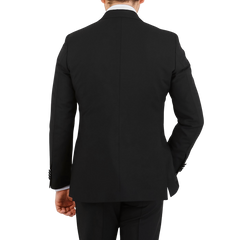 Studio 73 Black Wool Mohair Tuxedo Jacket Back