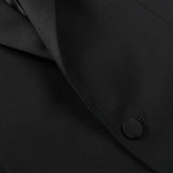 Studio 73 Black Wool Mohair Tuxedo Jacket Closed