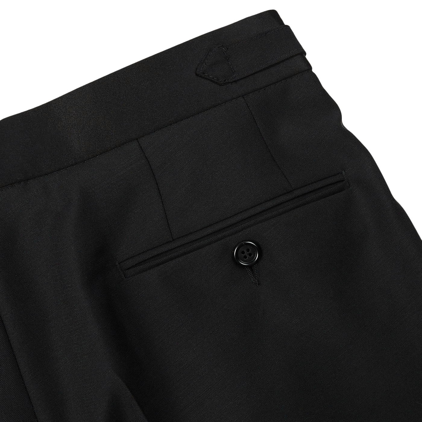 Studio 73 Black Wool Mohair Tuxedo Trousers Pocket