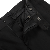 Studio 73 Black Wool Mohair Tuxedo Trousers Zipper