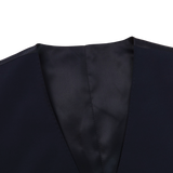 Studio 73 Navy Blue Super 130s Wool Suit Waistcoat Collar