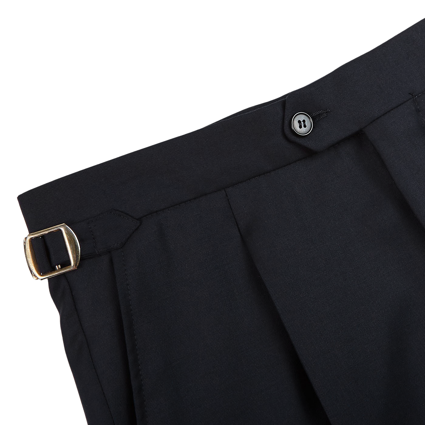 Studio 73 Navy Super 130s Wool Pleated Suit Trousers Edge.png1