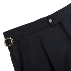 Studio 73 Navy Super 130s Wool Pleated Suit Trousers Edge.png1