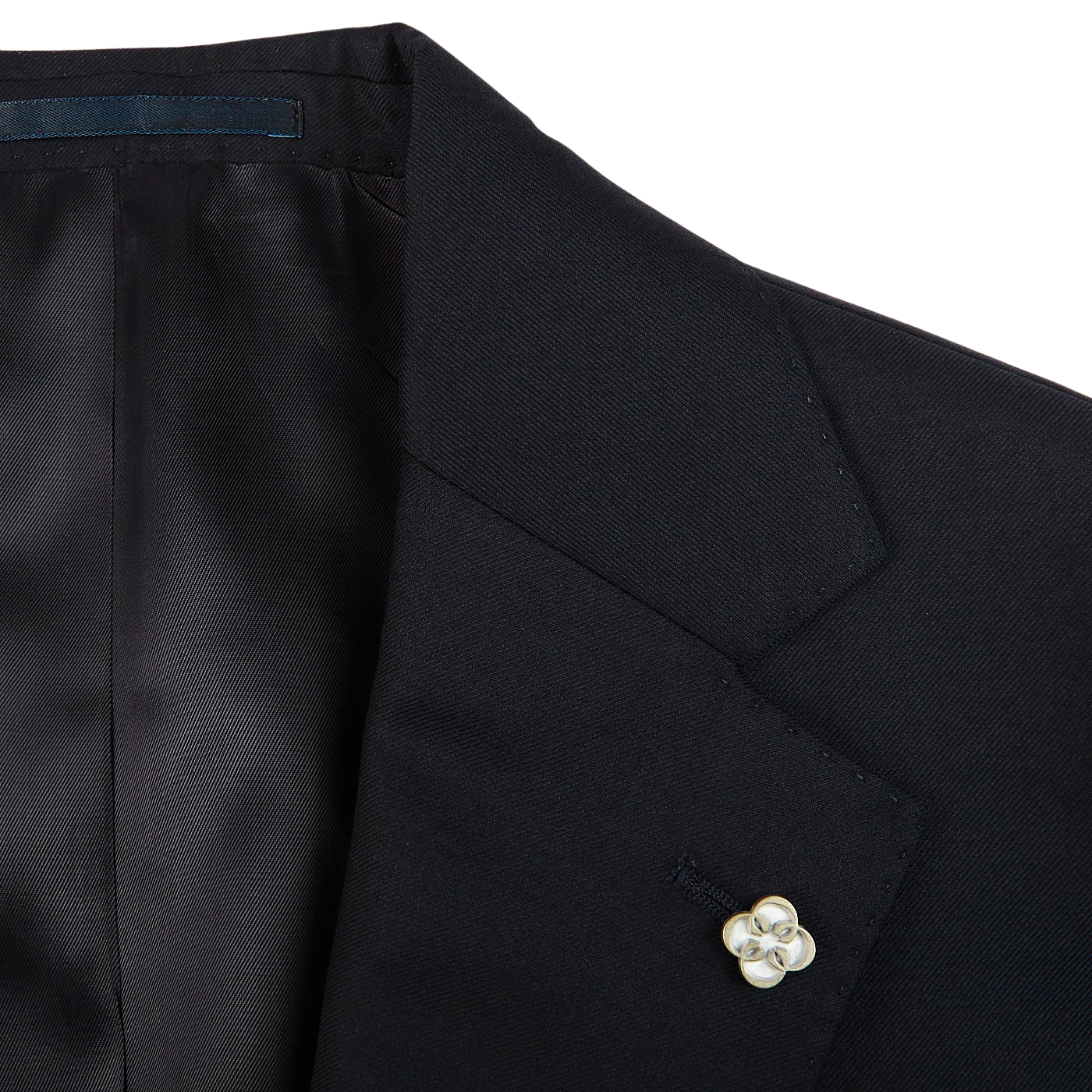 Studio 73 Navy Super 130s Wool Suit Blazer Lapel