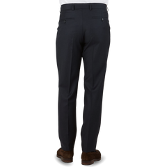 Studio 73 Navy Super 130s Wool Suit Trousers Back.png1