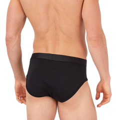 Sunspel Black Superfine Cotton Briefs Back