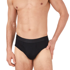 Sunspel Black Superfine Cotton Briefs Front