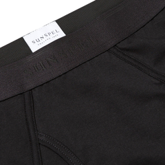 Sunspel Black Superfine Cotton Briefs Logo