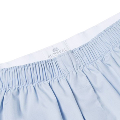 Sunspel Blue Cotton Boxer Shorts Detail