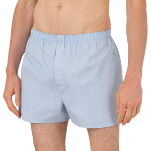Sunspel Blue Cotton Boxer Shorts Front