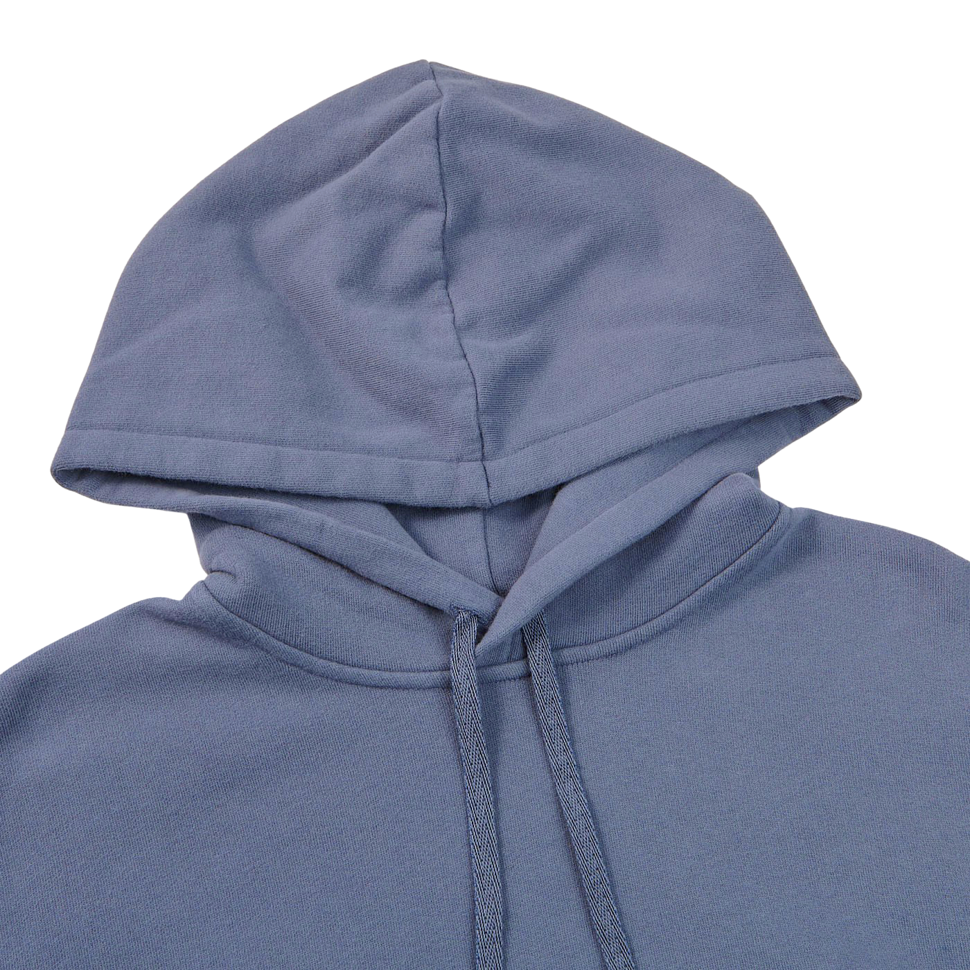 Sunspel Blue Slate Cotton Loopback Hoodie Collar