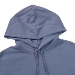 Sunspel Blue Slate Cotton Loopback Hoodie Collar