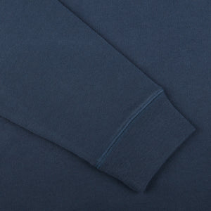 Sunspel Blue Stone Cotton Loopback Sweater Cuff