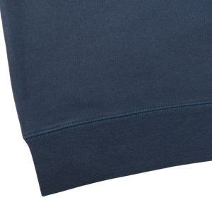 Sunspel Blue Stone Cotton Loopback Sweater Edge