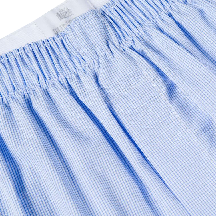 Light Blue Striped Cotton Boxer Shorts