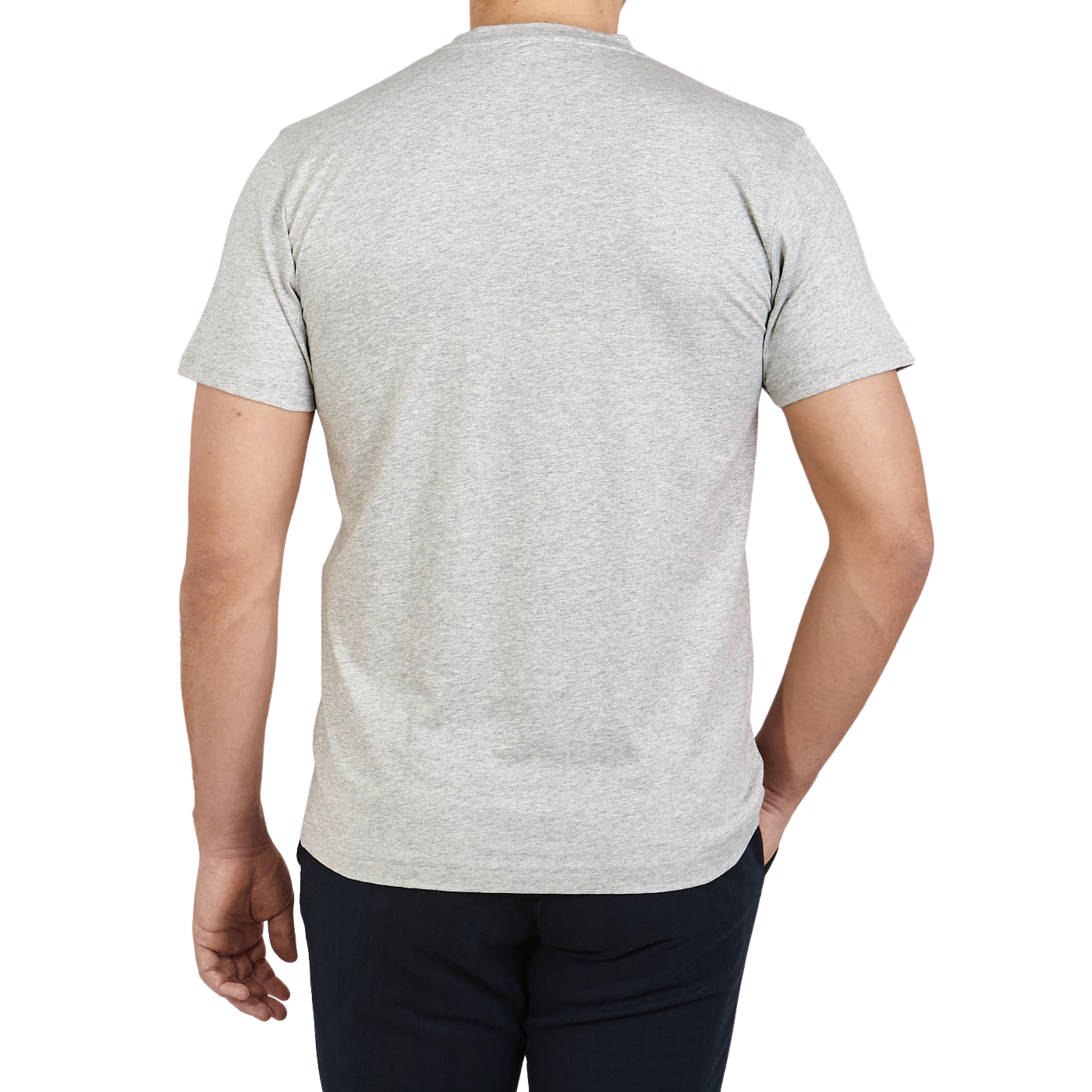 Sunspel Grey Melange Classic Cotton T-Shirt BackNew