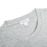 Sunspel Grey Melange Classic Cotton T-Shirt Collar (kopia)