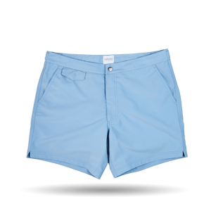 Sunspel Light Blue Tailored Swim Shorts Front
