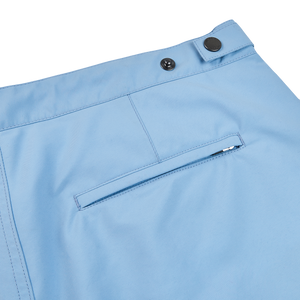 Sunspel Light Blue Tailored Swim Shorts Pocket