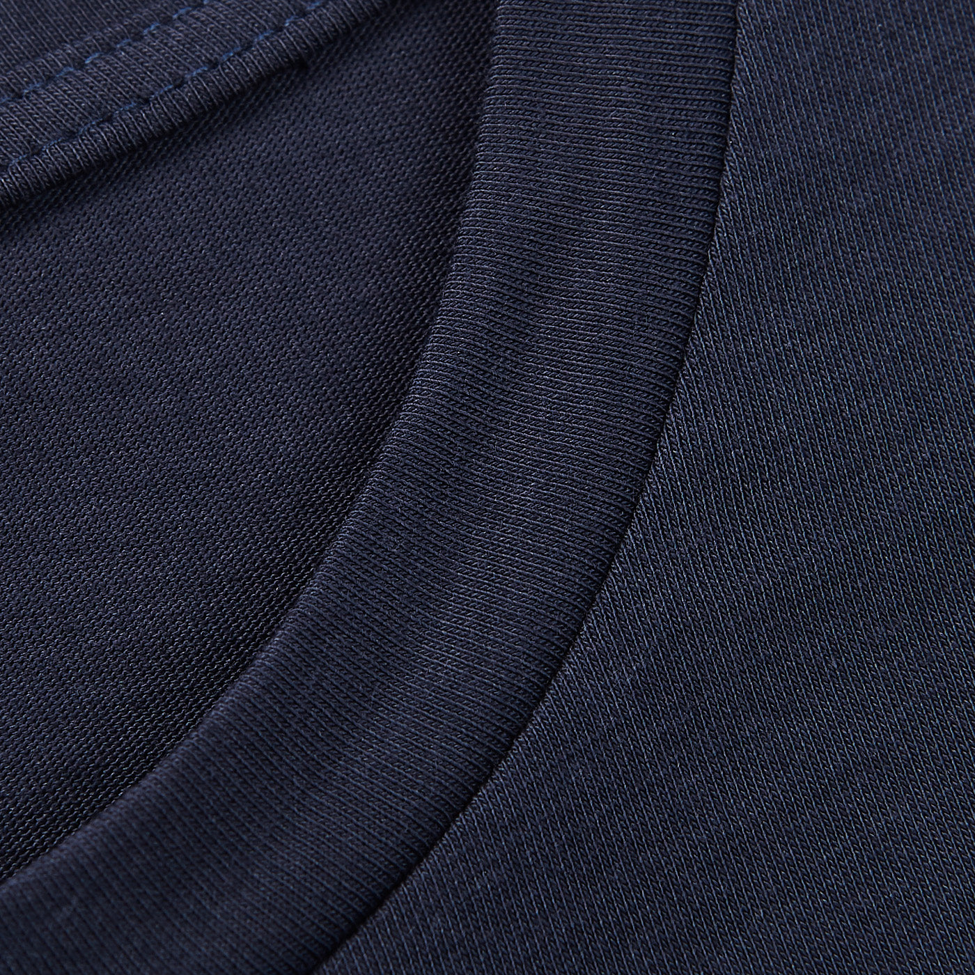 Sunspel Navy Blue Cotton Riviera Long Sleeve T-Shirt Brim