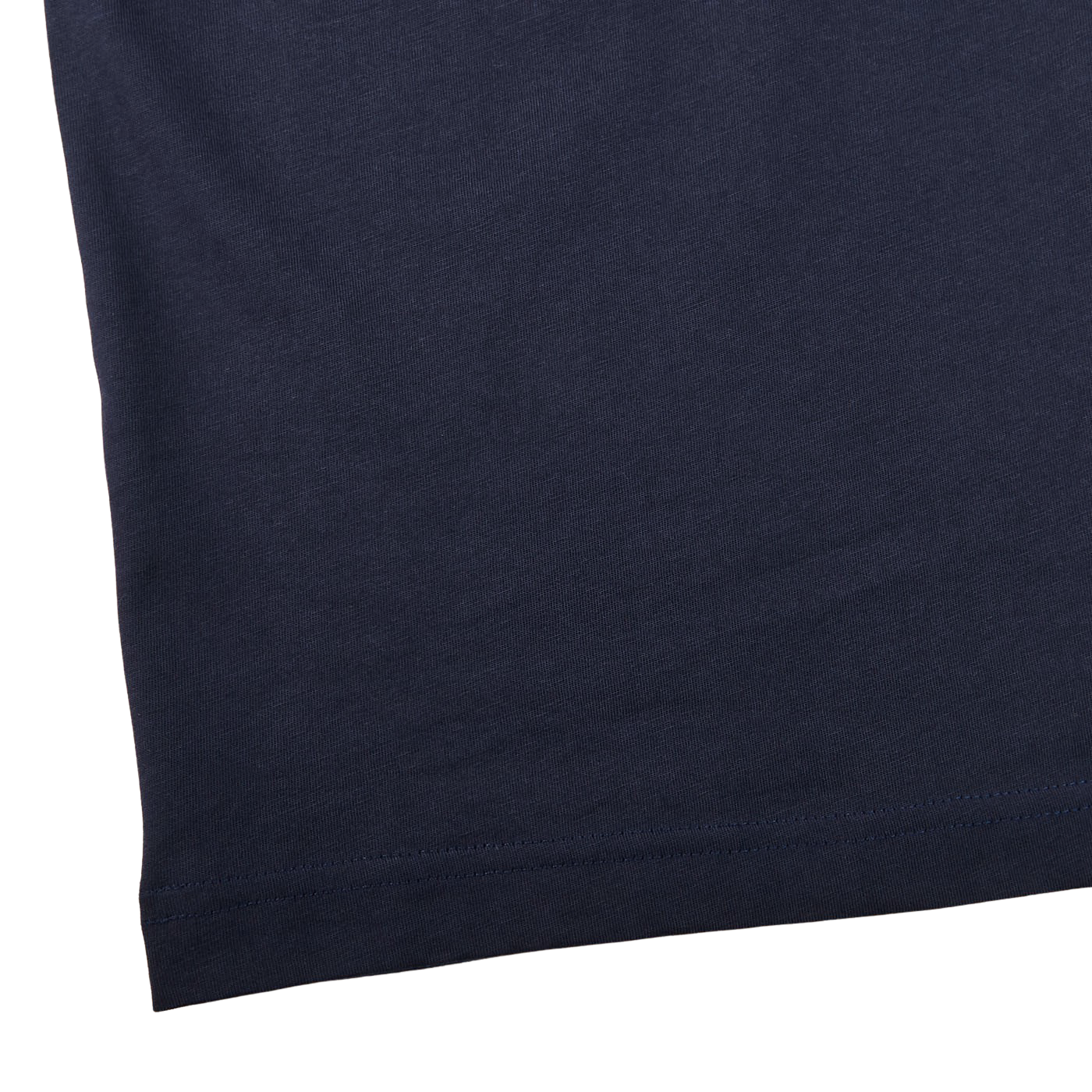 Sunspel Navy Blue Cotton Riviera Long Sleeve T-Shirt Edge