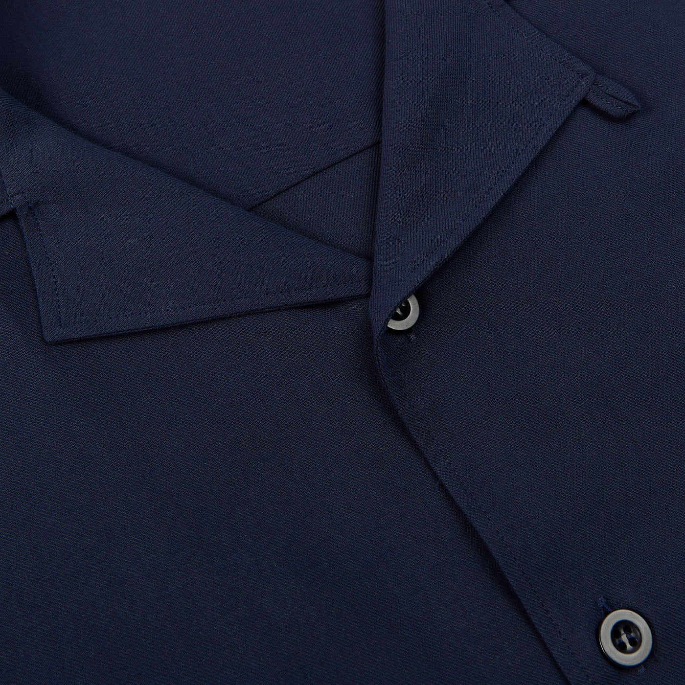 Sunspel Navy Blue Cotton Twill Pyjamas Jacket Open