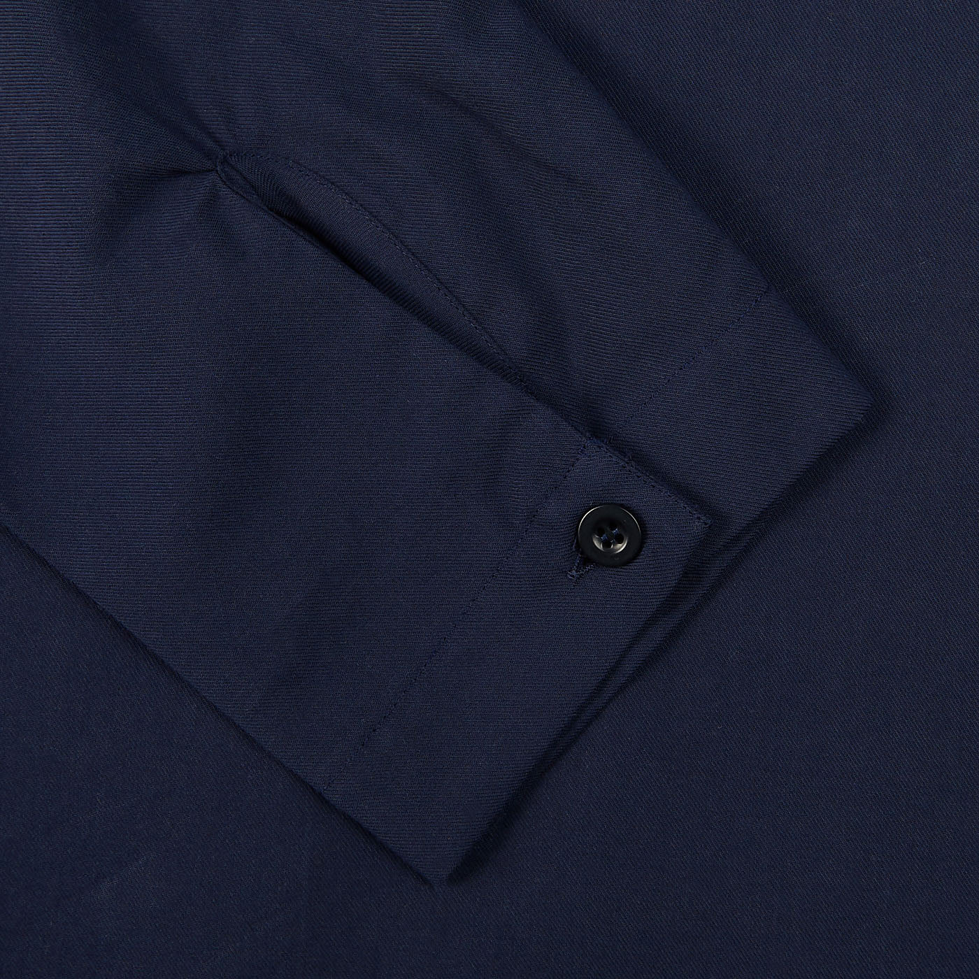 Sunspel Navy Blue Cotton Twill Pyjamas Jacket Sleeve