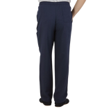 Sunspel Navy Blue Cotton Twill Pyjamas Trousers Back