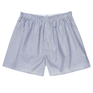 Sunspel Navy Blue Pinstripe Cotton Poplin Boxer Shorts Feature
