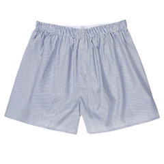 Sunspel Navy Blue Pinstripe Cotton Poplin Boxer Shorts Feature