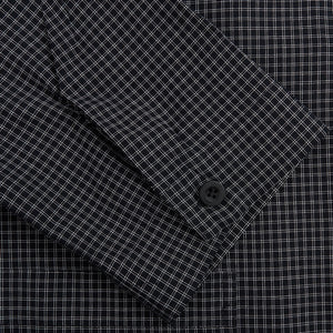 Sunspel Navy Checked Windowpane Cotton Pyjama Cuff