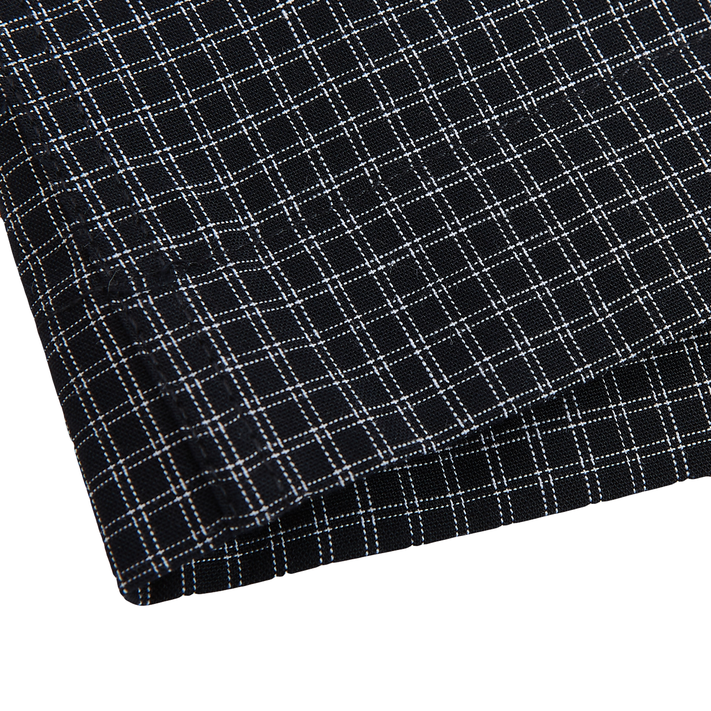 Sunspel Navy Checked Windowpane Cotton Pyjama Edge