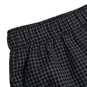 Sunspel Navy Checked Windowpane Cotton Pyjama Trousers Edge