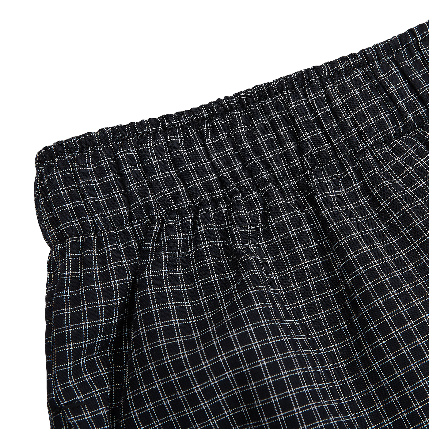Sunspel Navy Checked Windowpane Cotton Pyjama Trousers Edge