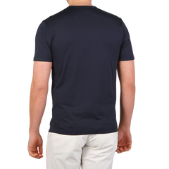 Sunspel Navy Classic Cotton T-Shirt Back