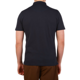 Sunspel Navy Cotton Riviera Polo Shirt Back