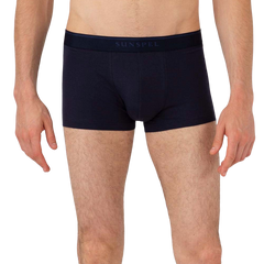 Sunspel Navy Stretch Cotton Trunks Front