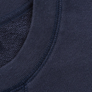 Sunspel Washed Blue Cotton Loopback Sweater Brim