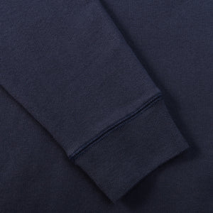 Sunspel Washed Blue Cotton Loopback Sweater Cuff