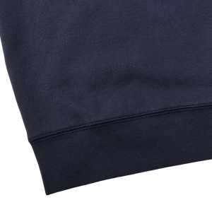 Sunspel Washed Blue Cotton Loopback Sweater Edge