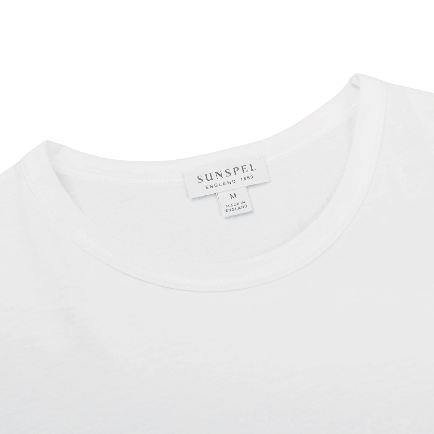 Sunspel White Classic Cotton T-Shirt Collar2